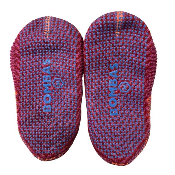 BOMBAS Slipper Socks, Size Large, Maroon/Jewell Purple - Picture 1 of 7
